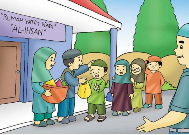 Ilustrasi santunan kepada anak yatim
