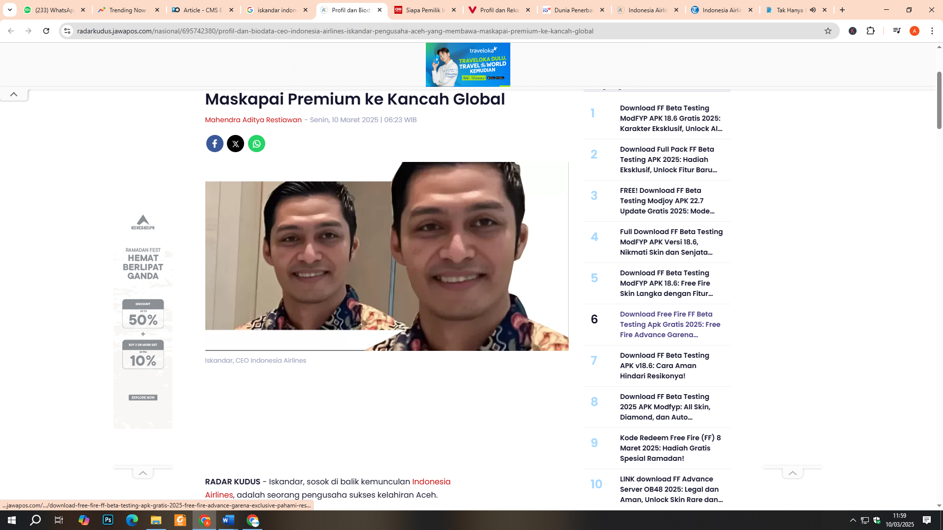 Iskandar, CEO Indonesia Airlines