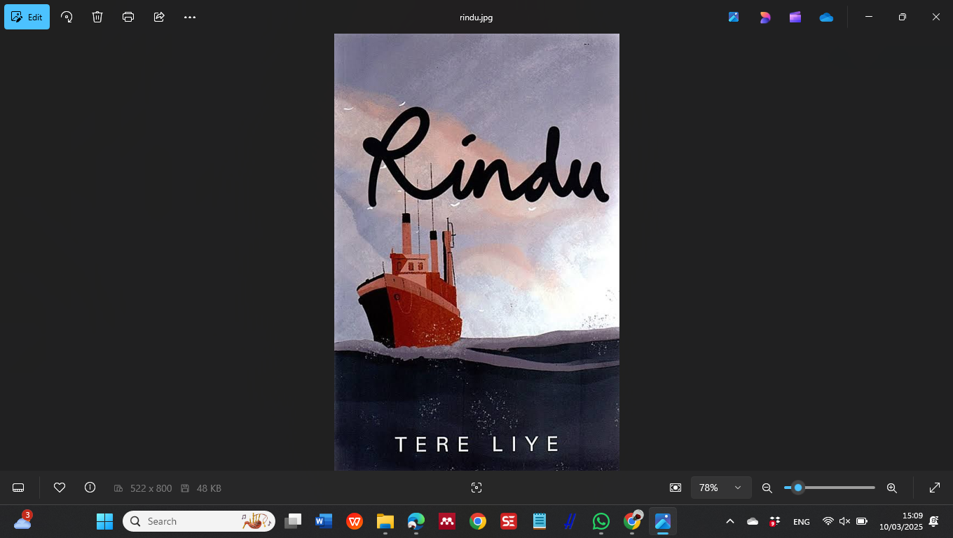 Cover Buku Novel Rindu Karya Tere Liye