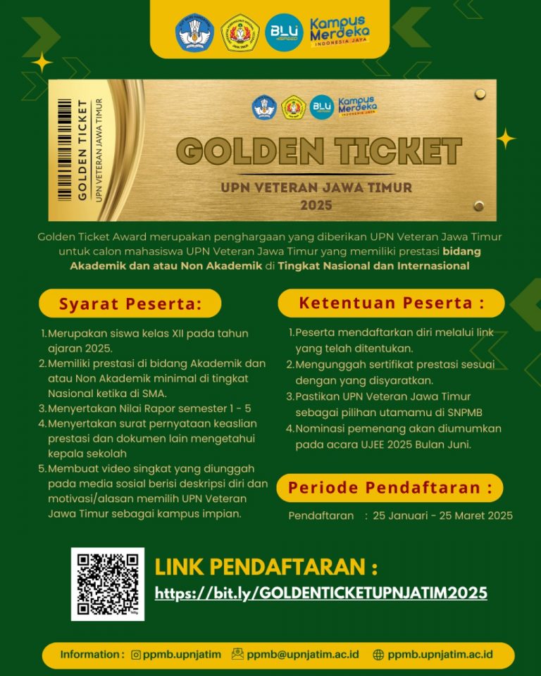 Poster Golden Ticket UPN Veteran Jawa Timur