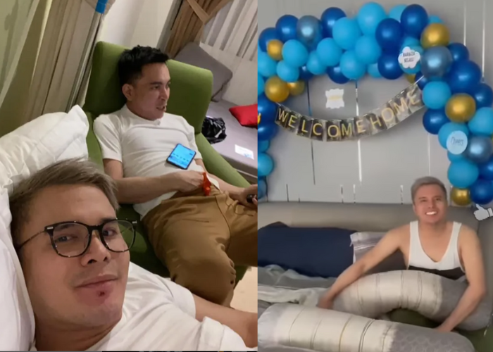 Tampak pria yang di duga dr Oky Pratama dengan seorang pria di hotel