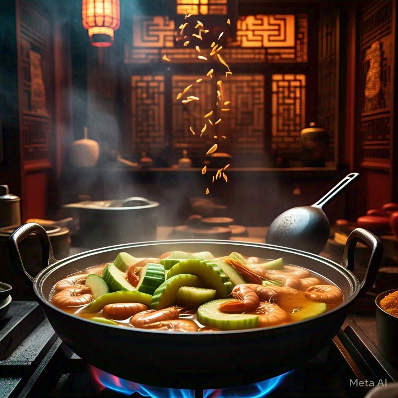 Ilustrasi Sup Oyong Udang (meta)