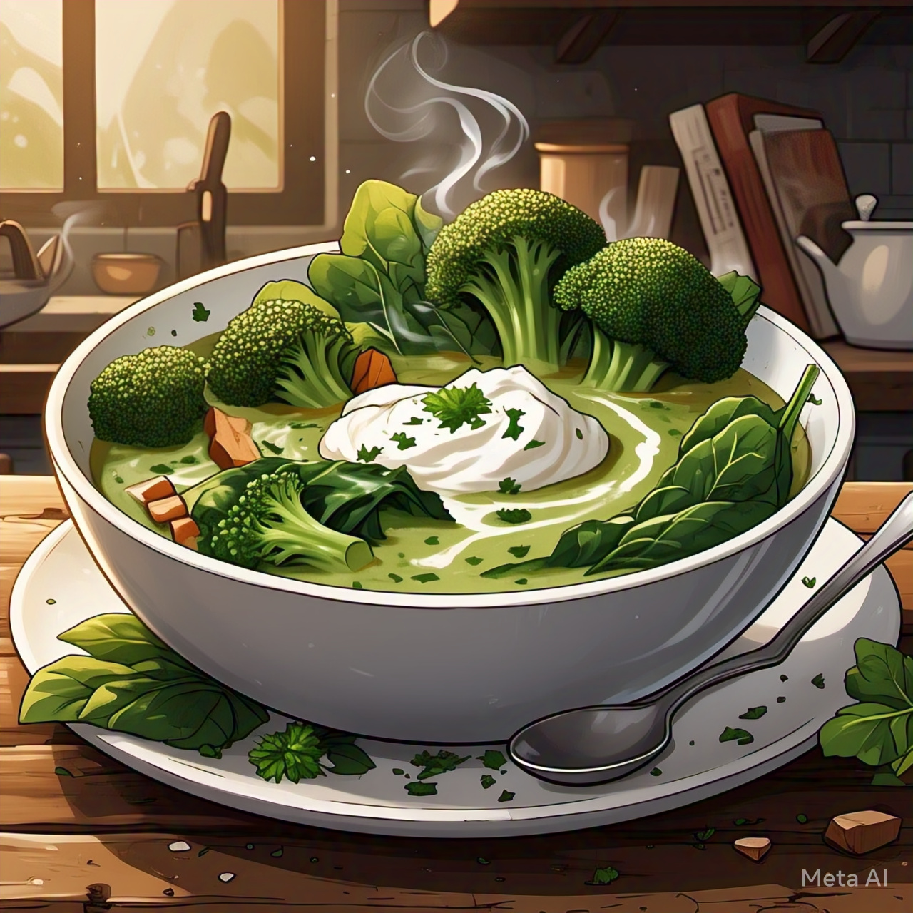 ilustrasi merebus sayur tetap hijau (meta)