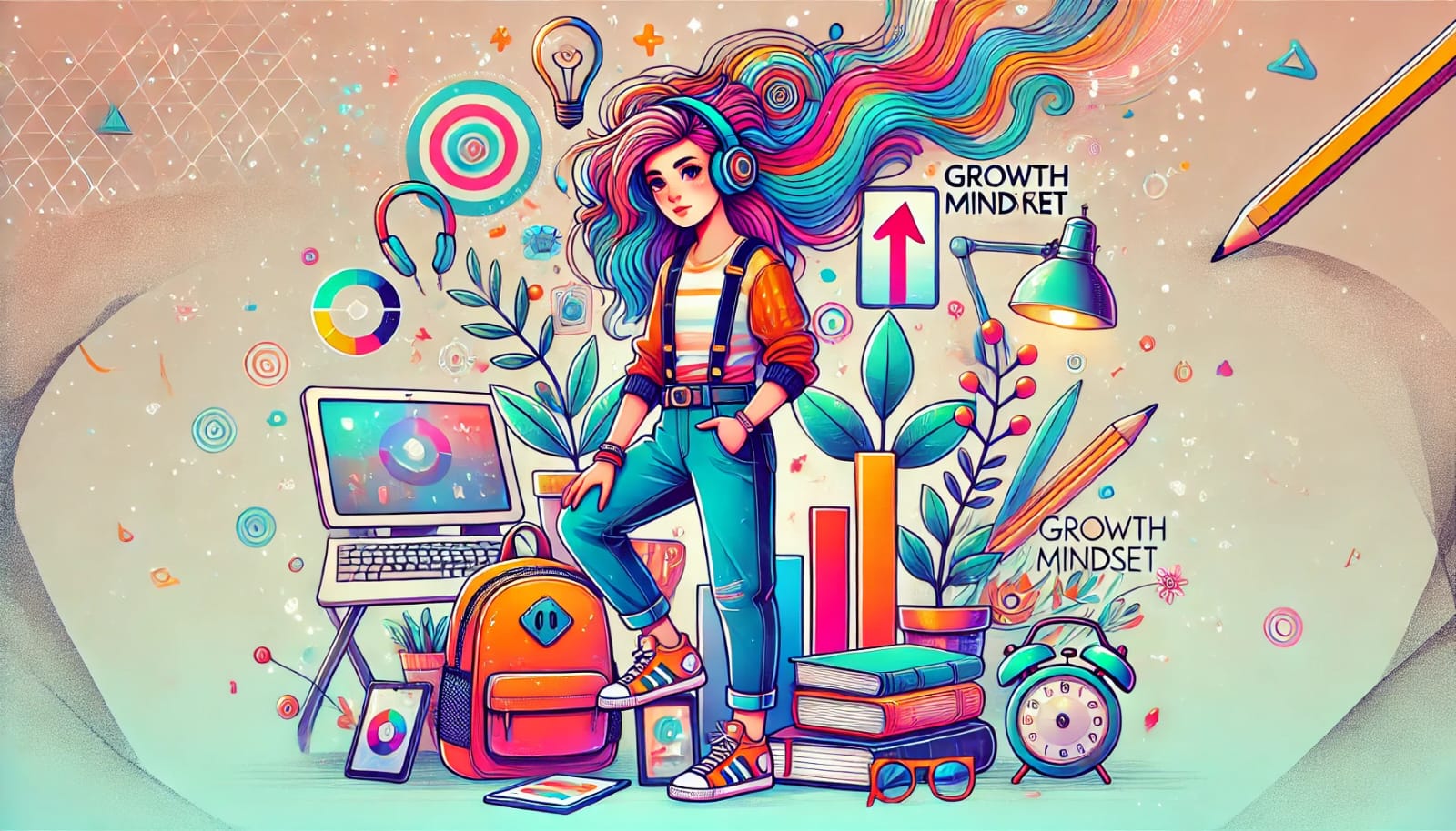 Ilustrasi anak muda yang memiliki growth mindset