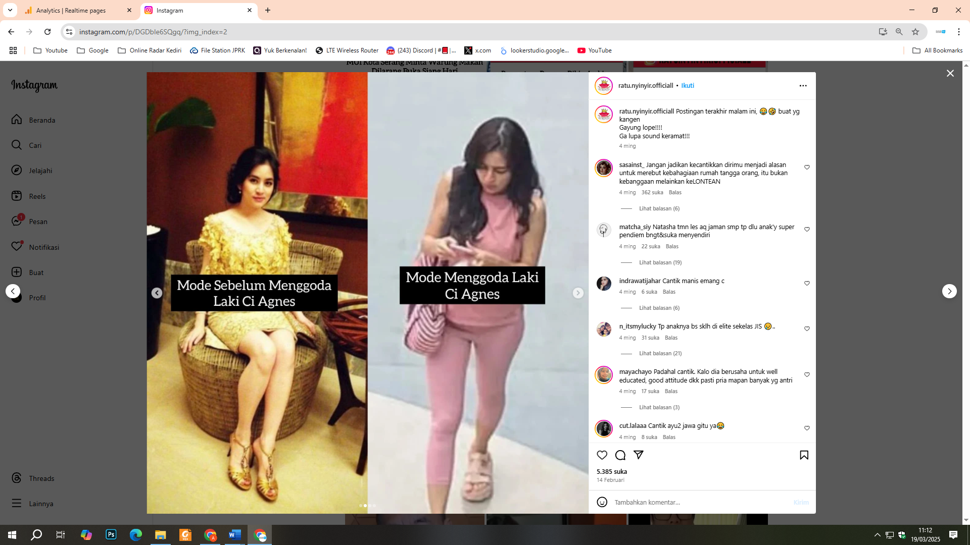 Wanita yang diduga gayung love pink