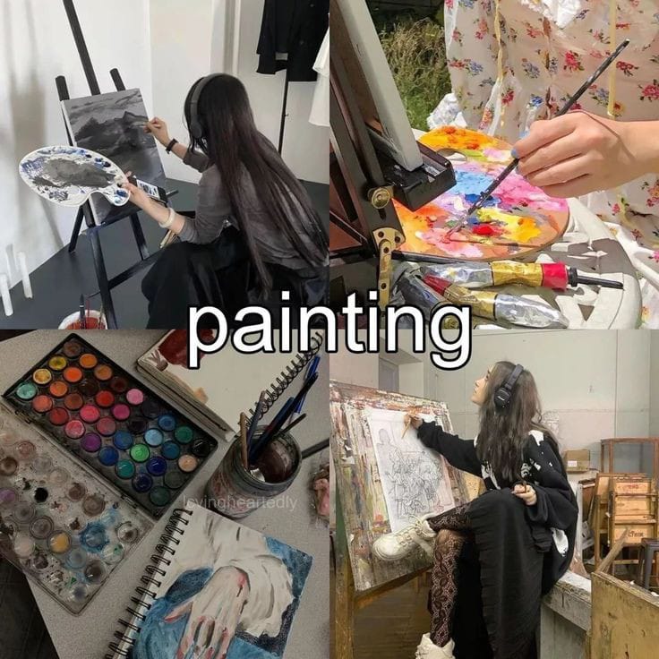 Ilustrasi hobby melukis
