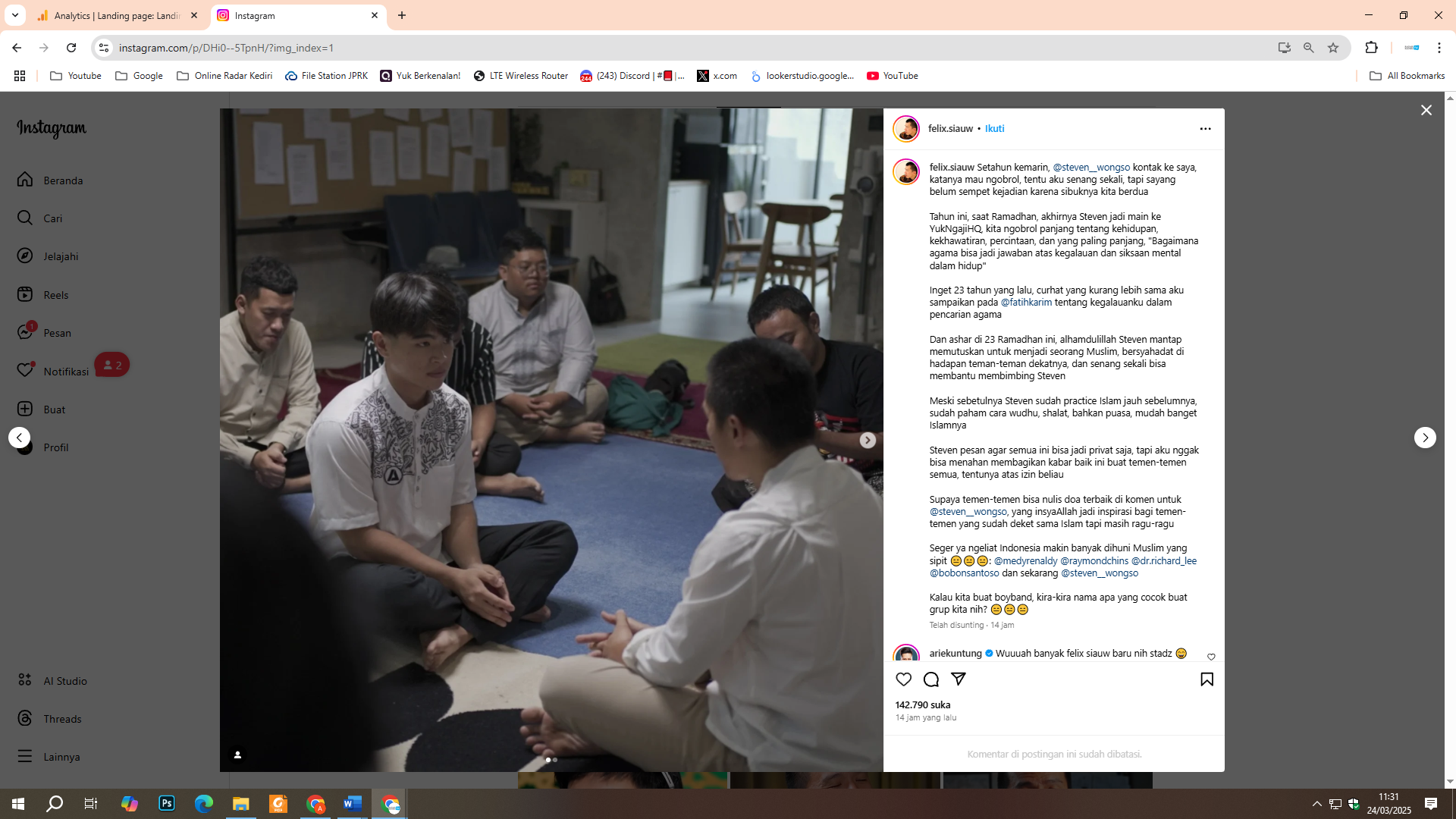 Steven Wongso Mualaf