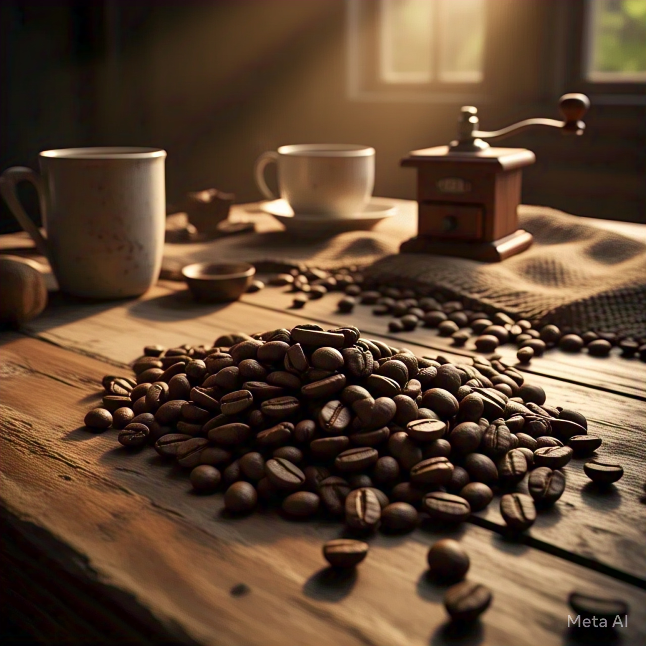 Ilustrasi Biji  Kopi Nusantara (Sumber : Meta AI)