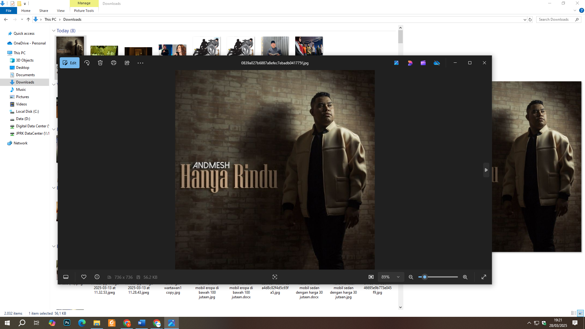 Caption: Lagu Hanya Rindu dari Andmesh.