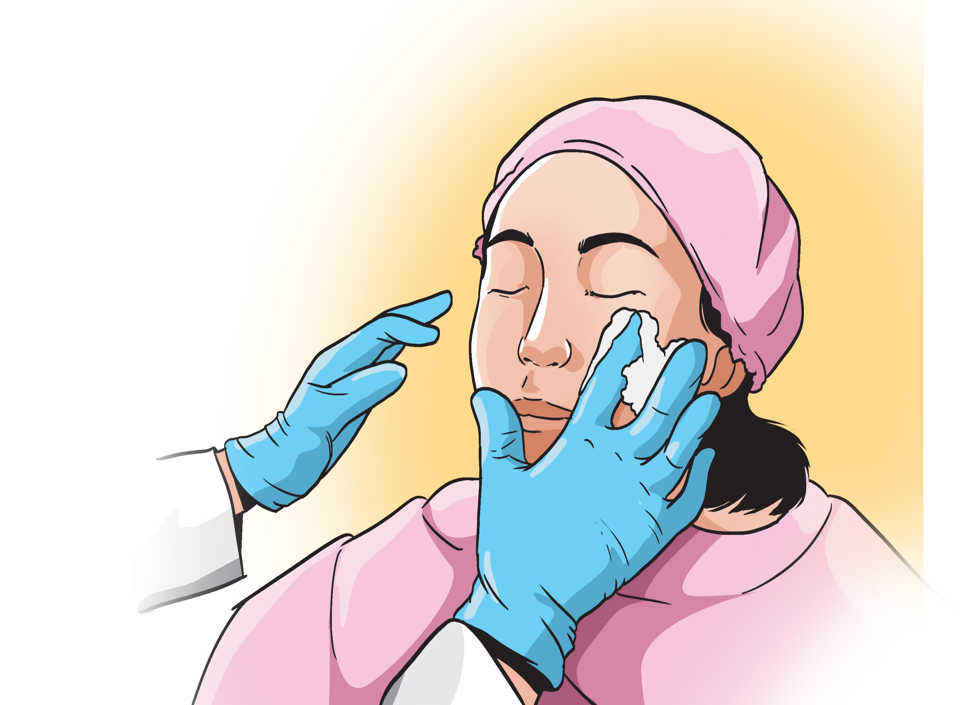 Ilustrasi perawatan wajah.