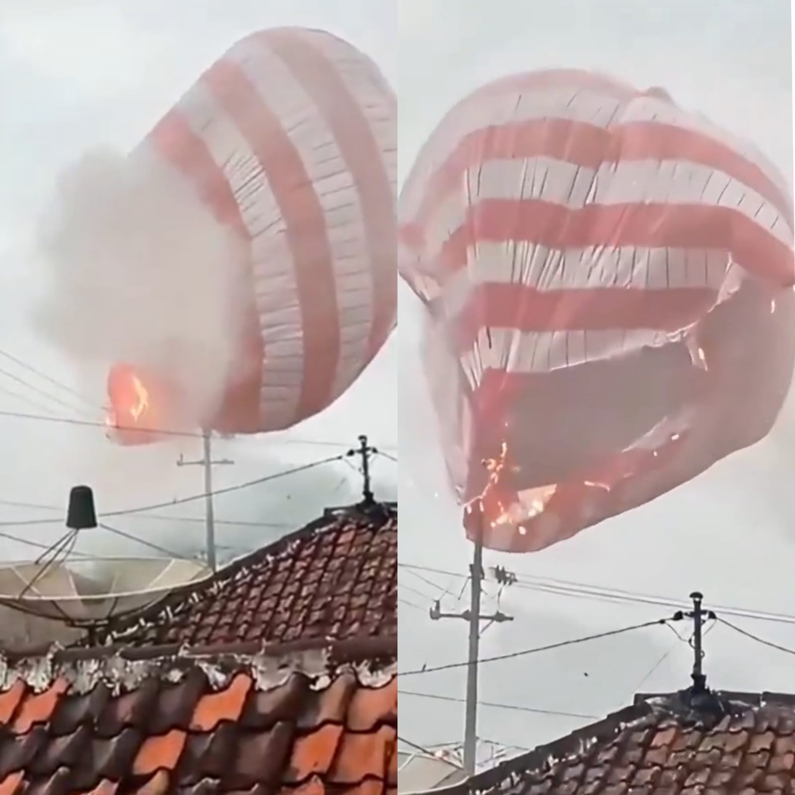 Lagi, Balon Udara di Malang Tersangkut Tiang Listrik, Ribuan Rumah Langsung Padam