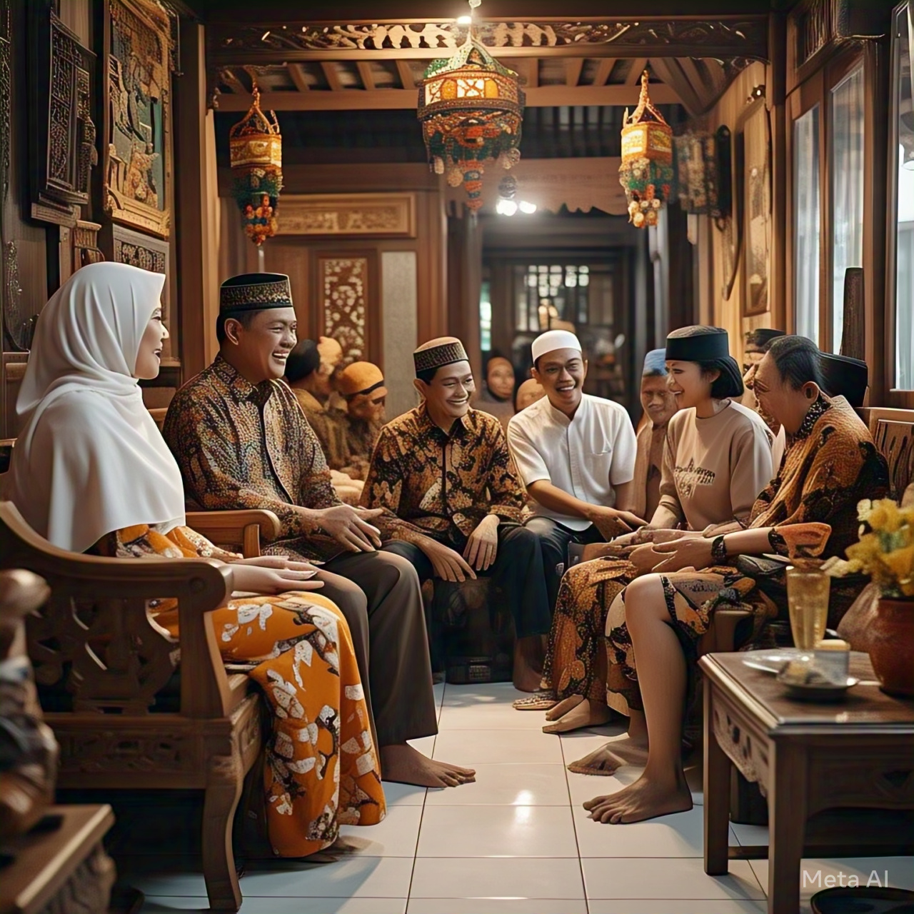 Ilustrasi silaturahmi di Hari Raya Idul Fitri.