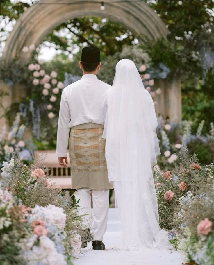 Ilustrasi pengantin yang melangsungkan pernikahan.