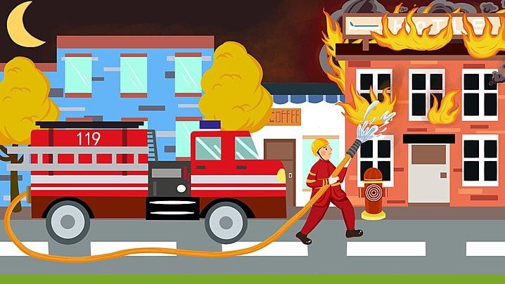 Ilustrasi kebakaran setelah ledakan.