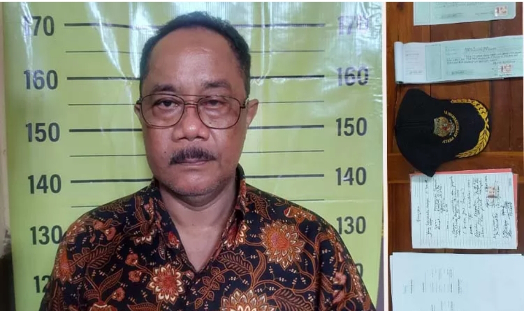 Syairozi saat diamankan polisi karena menipu orang.