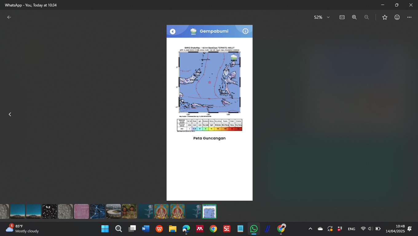 Pantauan Badan Meteorologi Klimatologi dan Geofisika Pada Gempa yang Terjadi di Maluku Utara