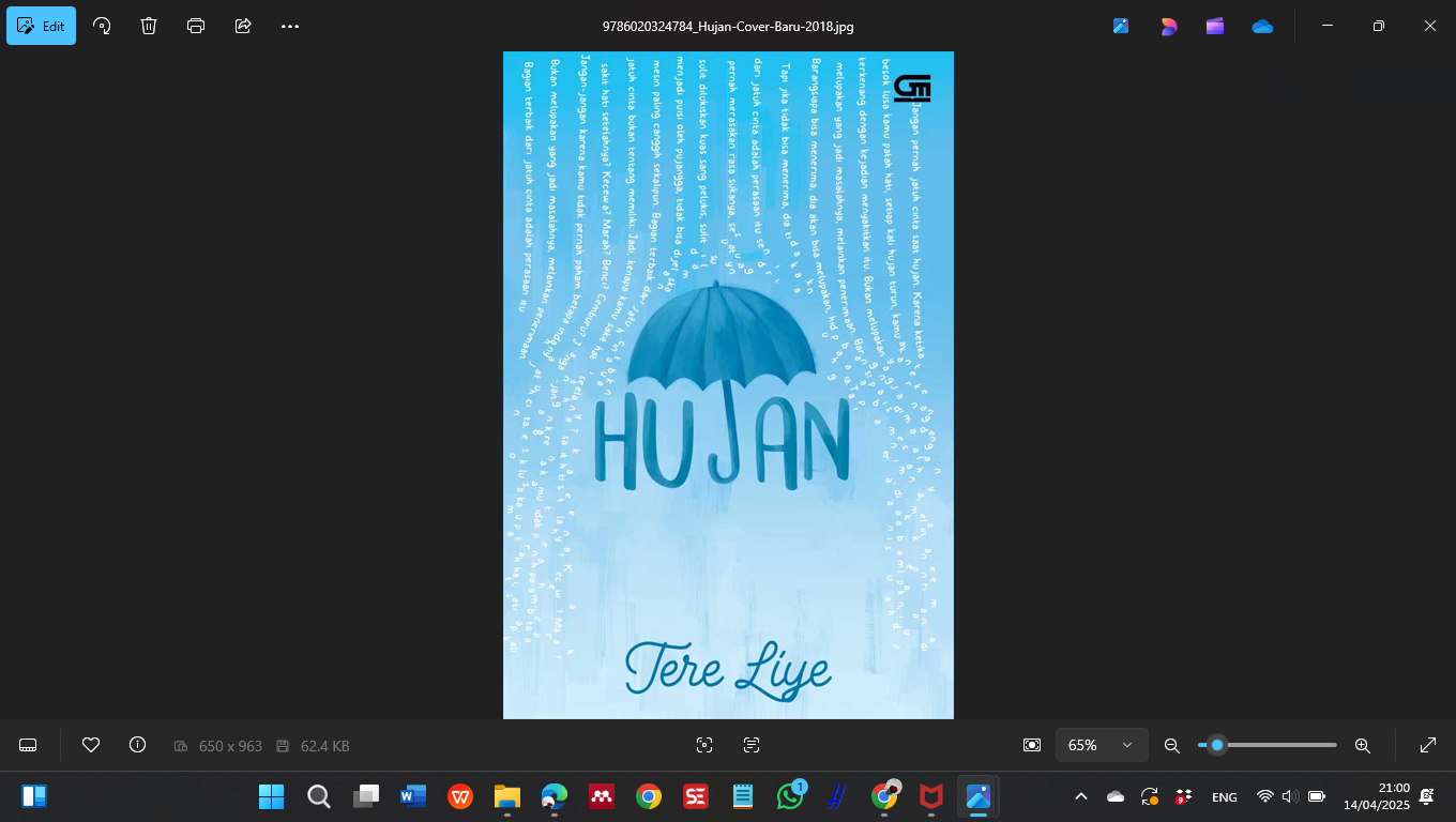 Ilustrasi Cover Novel Hujan