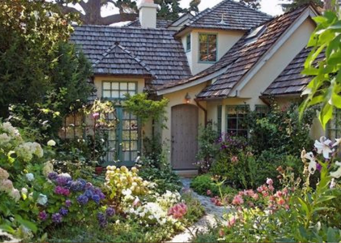 Illustrasi Taman English Cottage
