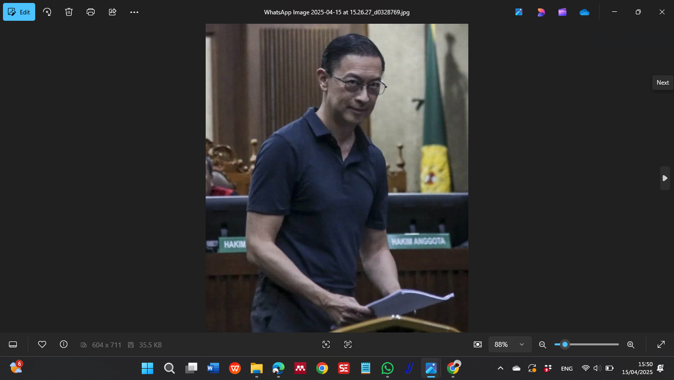 Tom Lembong Saat Pengadilan Berlangsung