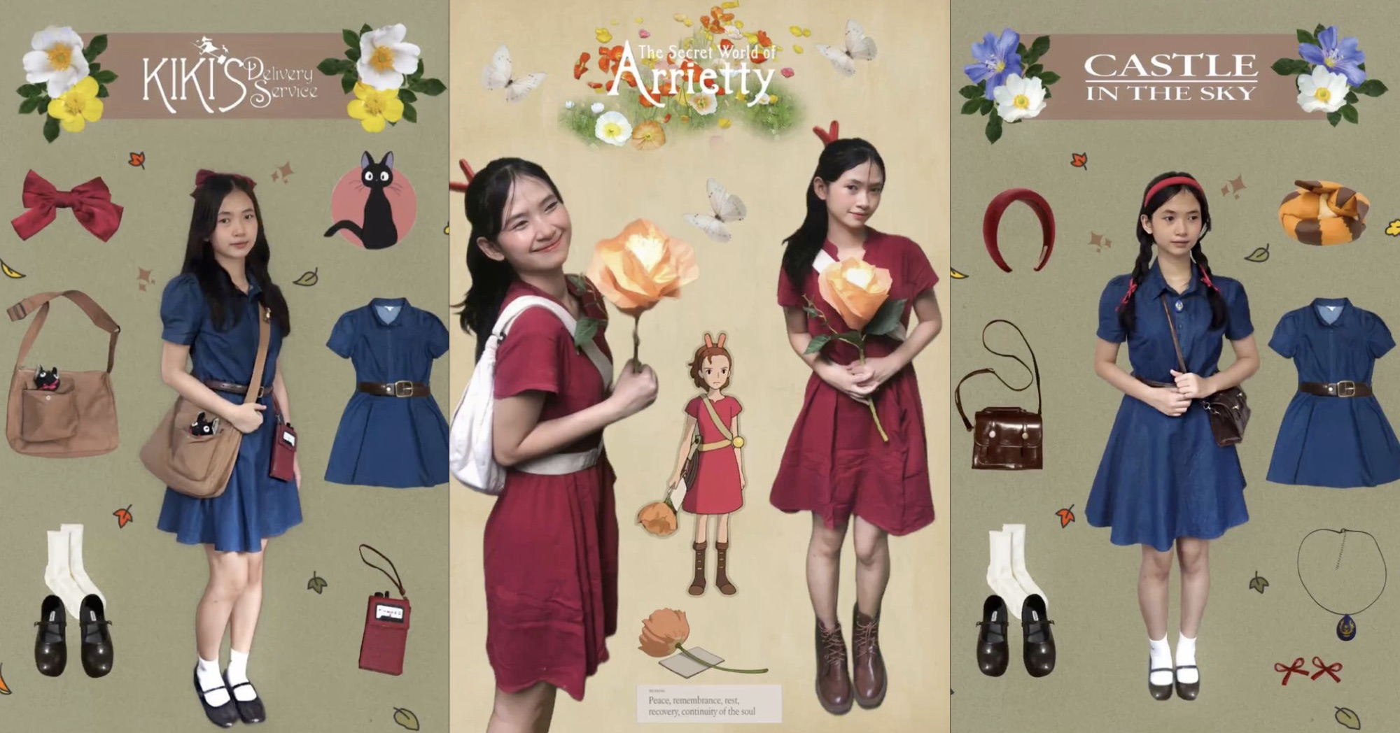 Ilustrasi Gaya Fashion sesuai karakter Ghibli