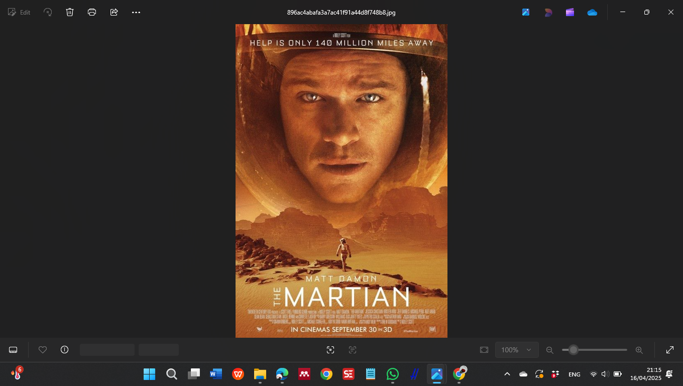 Poster Film The Martian