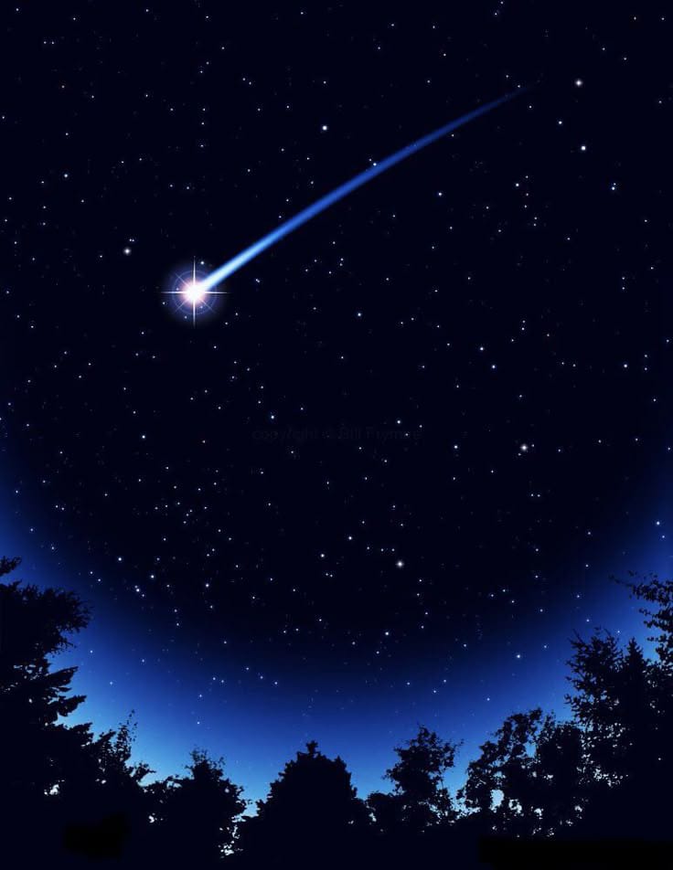 Ilustrasi Meteor atau bintang jatuh