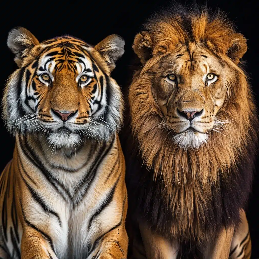 Ilustrasi Harimau dan Singa (Pinterest)