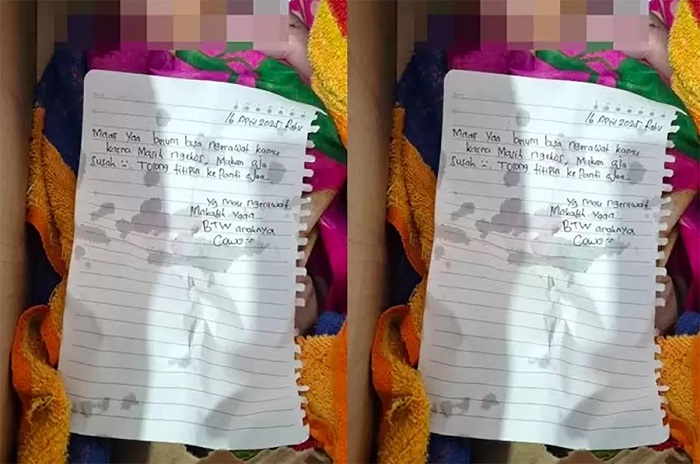 Bayi saat ditemukan sebuah pabrik di Jepara.