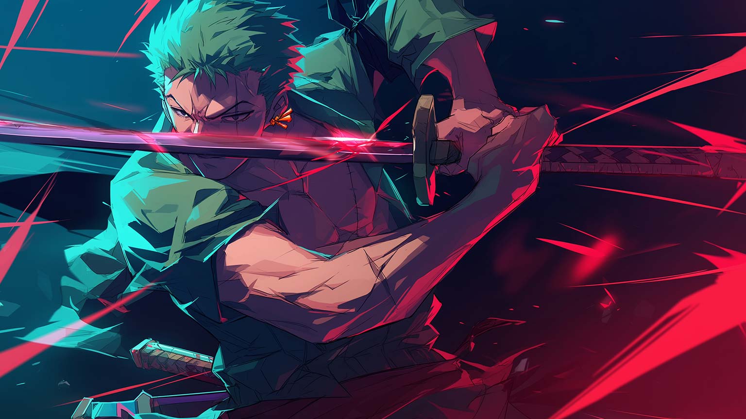 Roronoa Zoro, salah satu kru topi jerami diduga keturunan Ryuma.