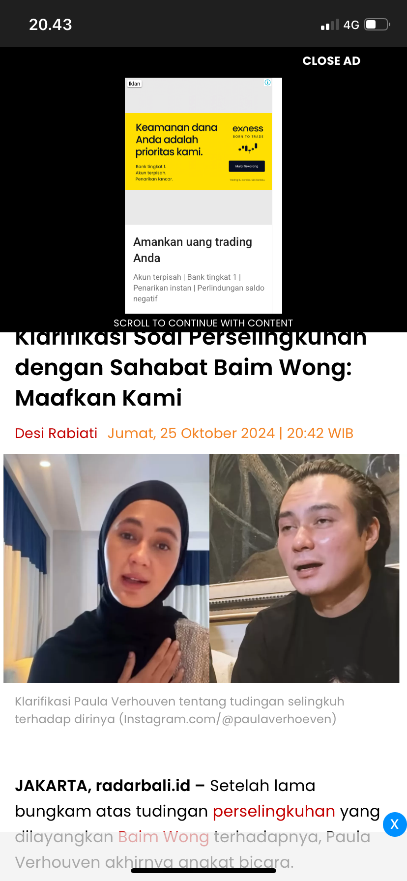 Paula Verhoeven dan Baim Wong