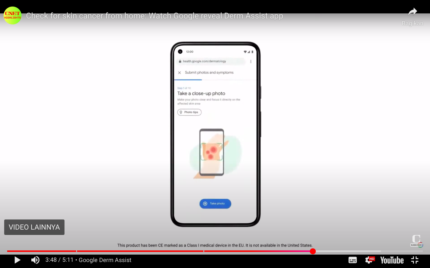 Tangkapan Layar Google Derm Assist