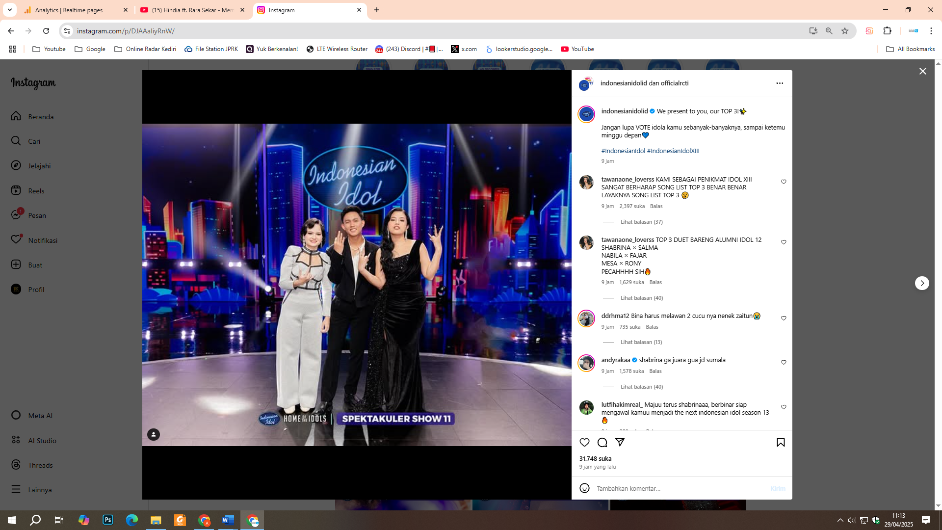 Kontestan Top 3 Indonesian Idol 2025