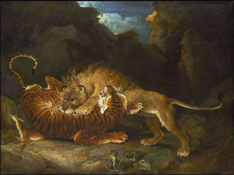 Lukisan Singa vs Harimau Karya James Ward dilukis tahun 1797 (wikiart)