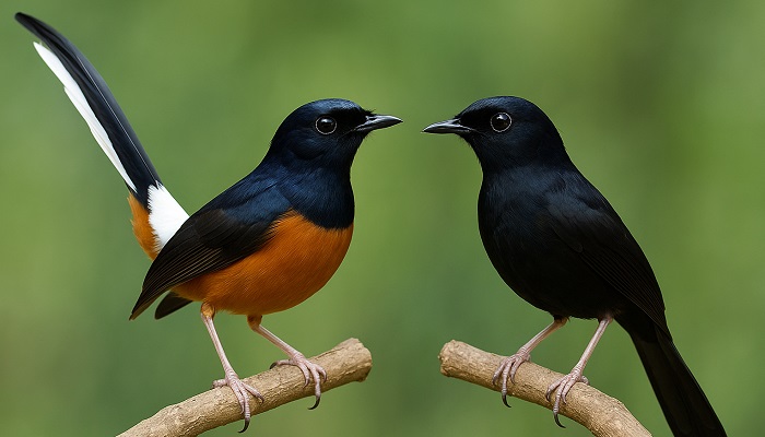BEDA. Walaupun sama-sama burung murai tetapi beda karakter