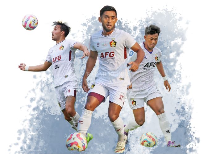PENGGAWA PERSIK: Tiga pemain Persik Kediri ini baru pulih dari cedera.