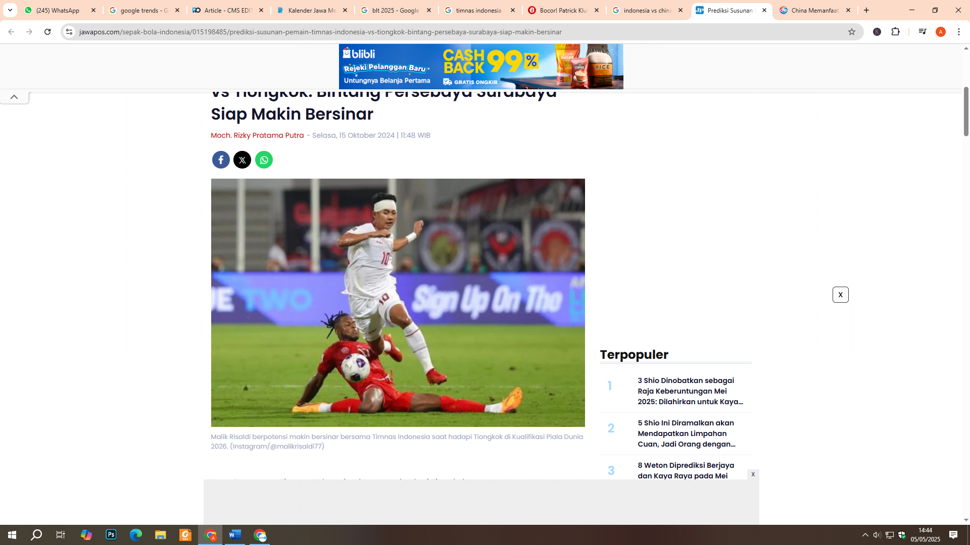 Timnas Indonesia vs China