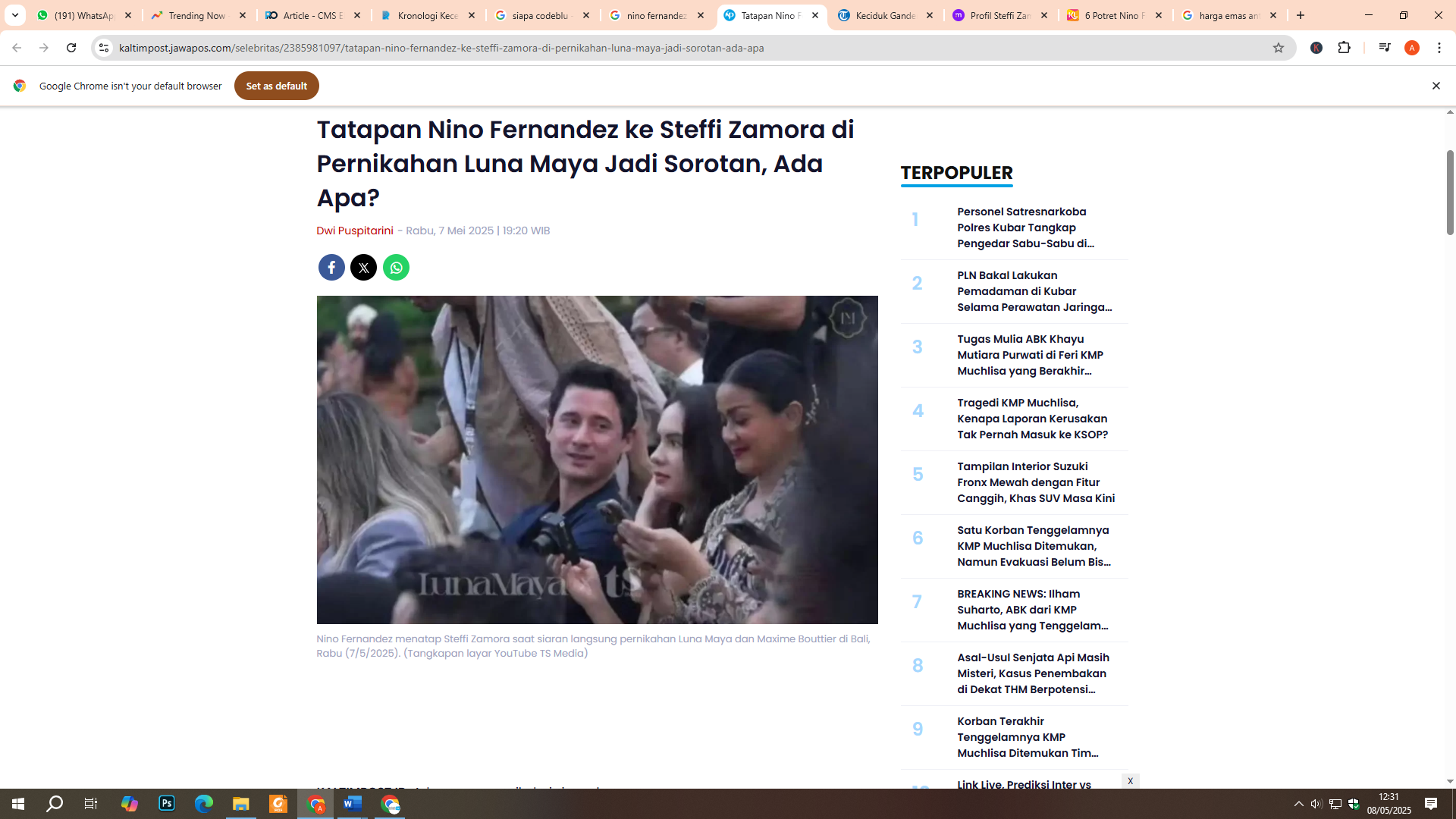Potret Nino Fernandez dan Steffi Zamora di nikahan Luna dan Maxime