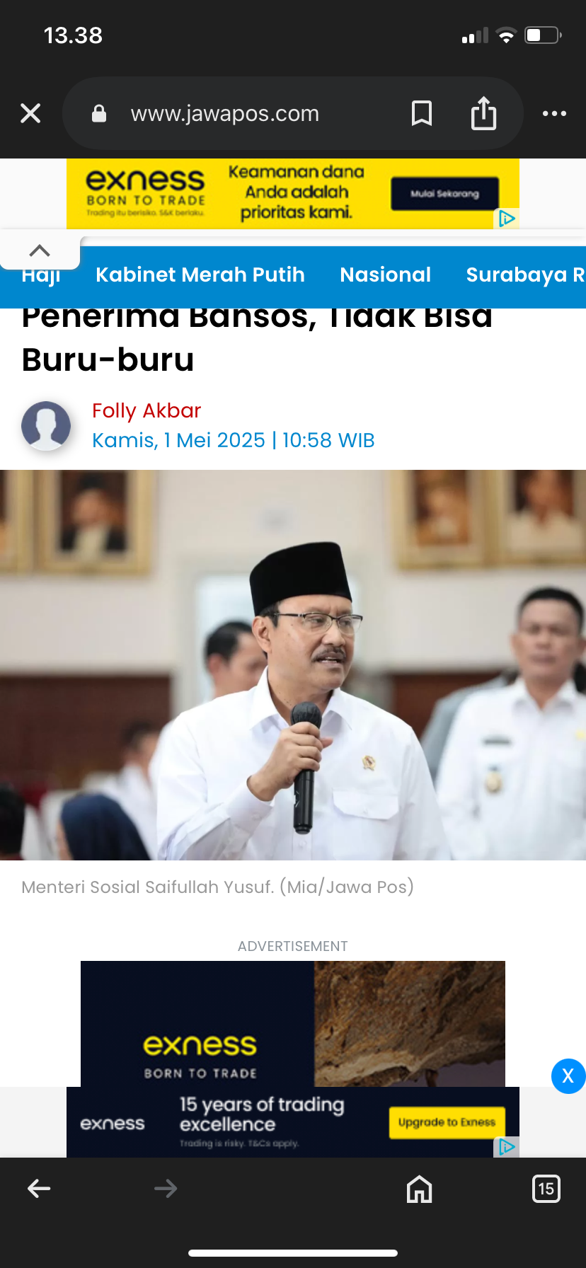 Menteri Sosial Saifullah Yusuf