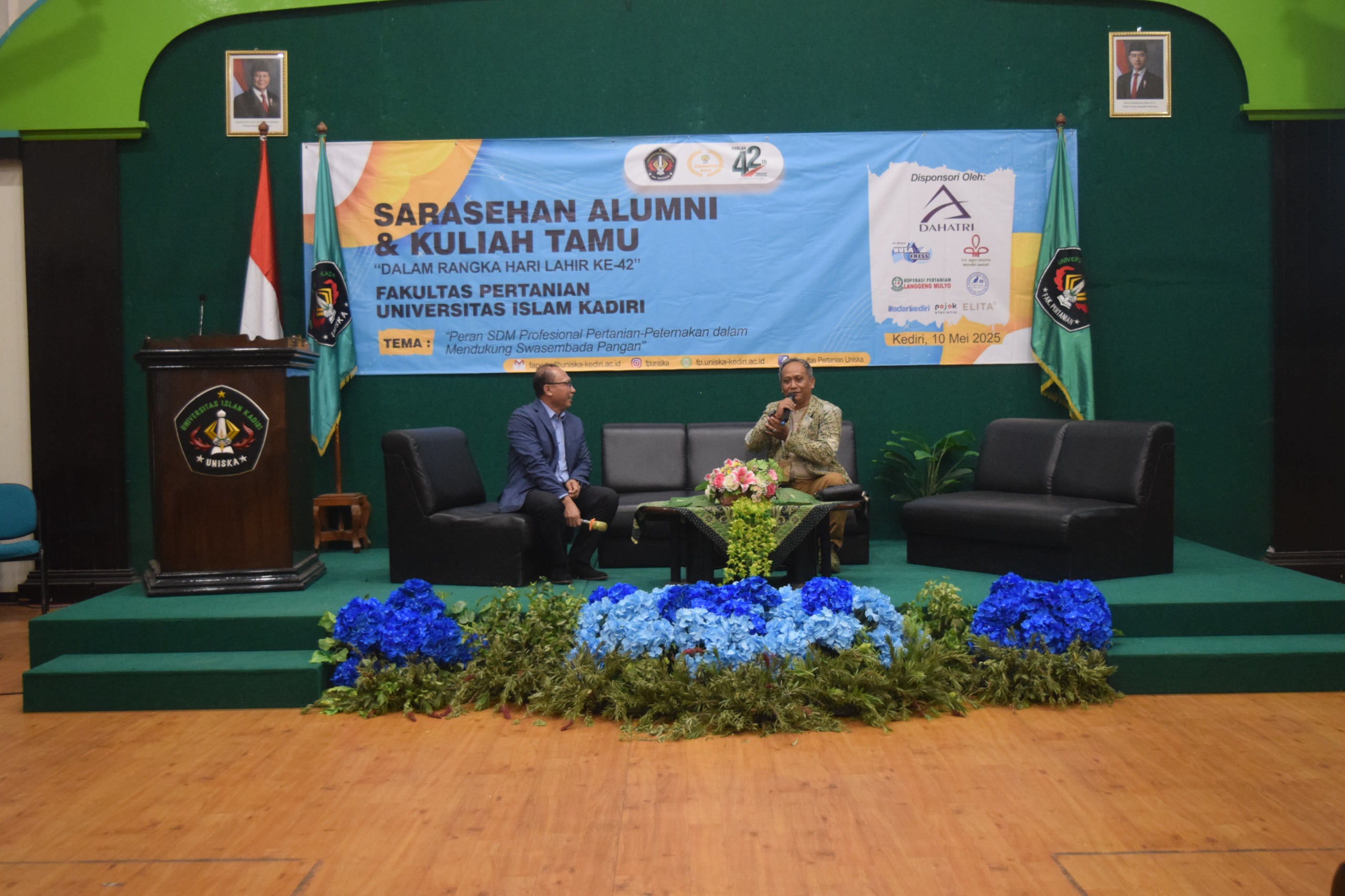 Dekan Fakultas UGM Prof. Ir. Budi Guntoro, S.Pt., M.Sc., Ph.D., IPU., APEC Eng. saat mengisi kuliah tamu di Peringatan Harlah 42 Tahun&nbsp;FP&nbsp;Uniska.