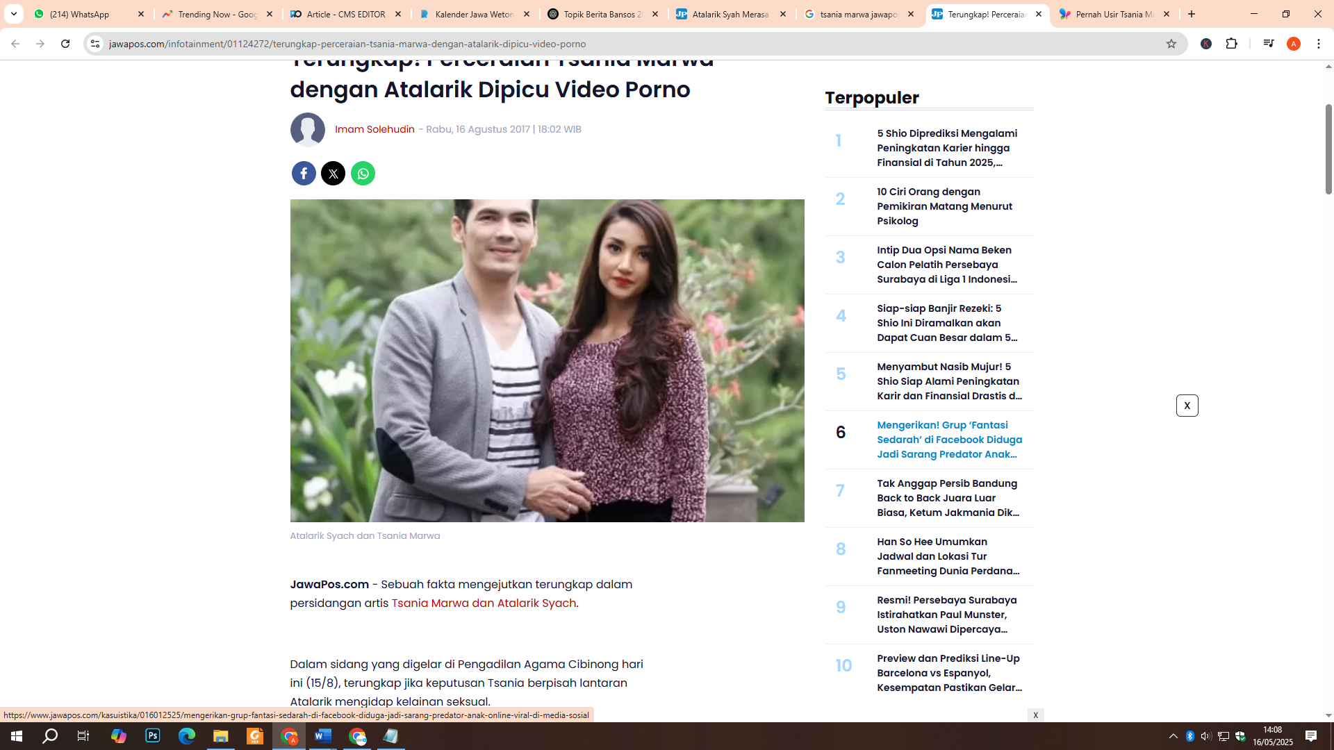 Atalarik Syach dan Tsania Marwa