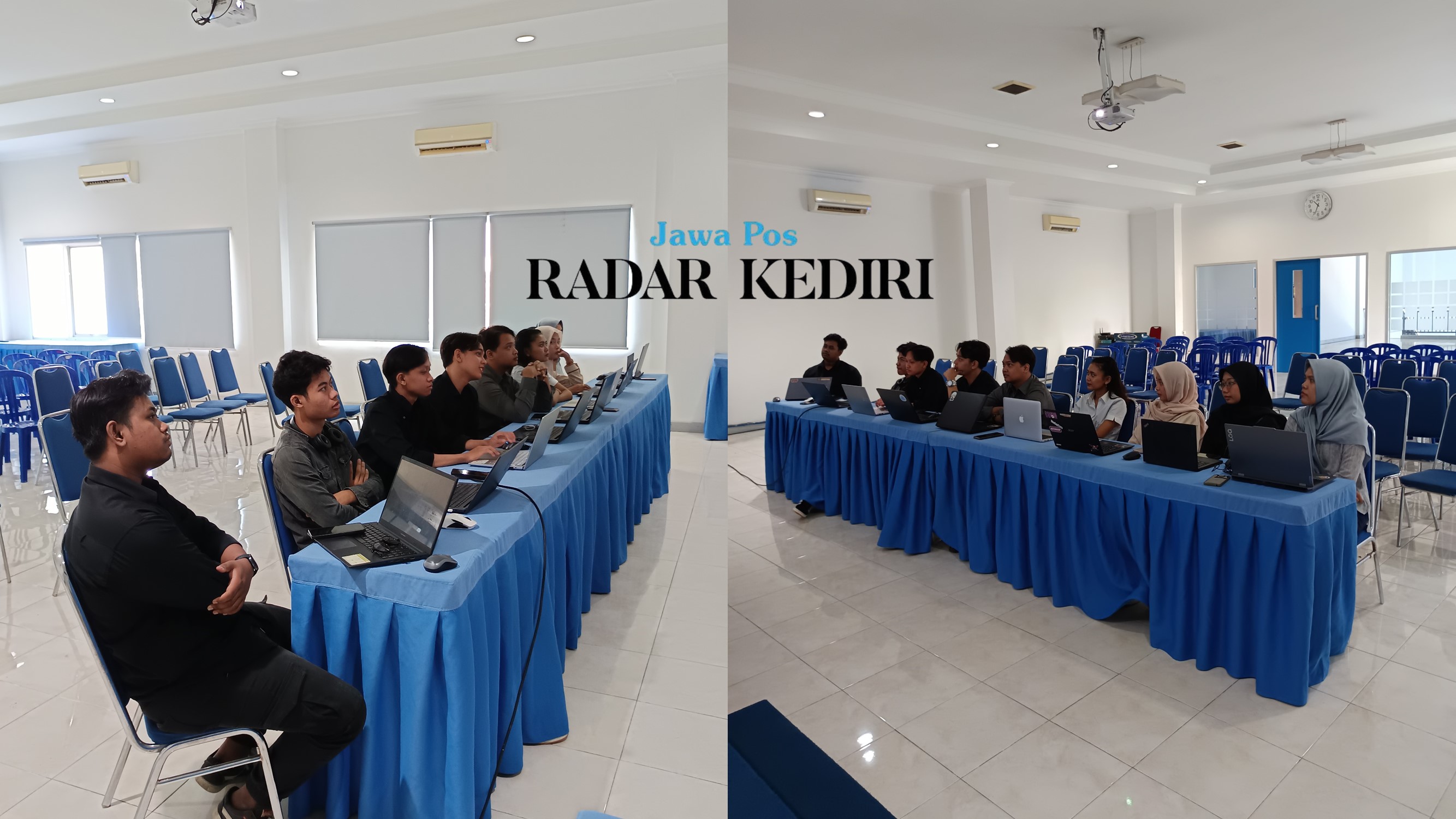 Sesi praktik digital marketing peserta magang RK Institute x GM Academy di Kediri.