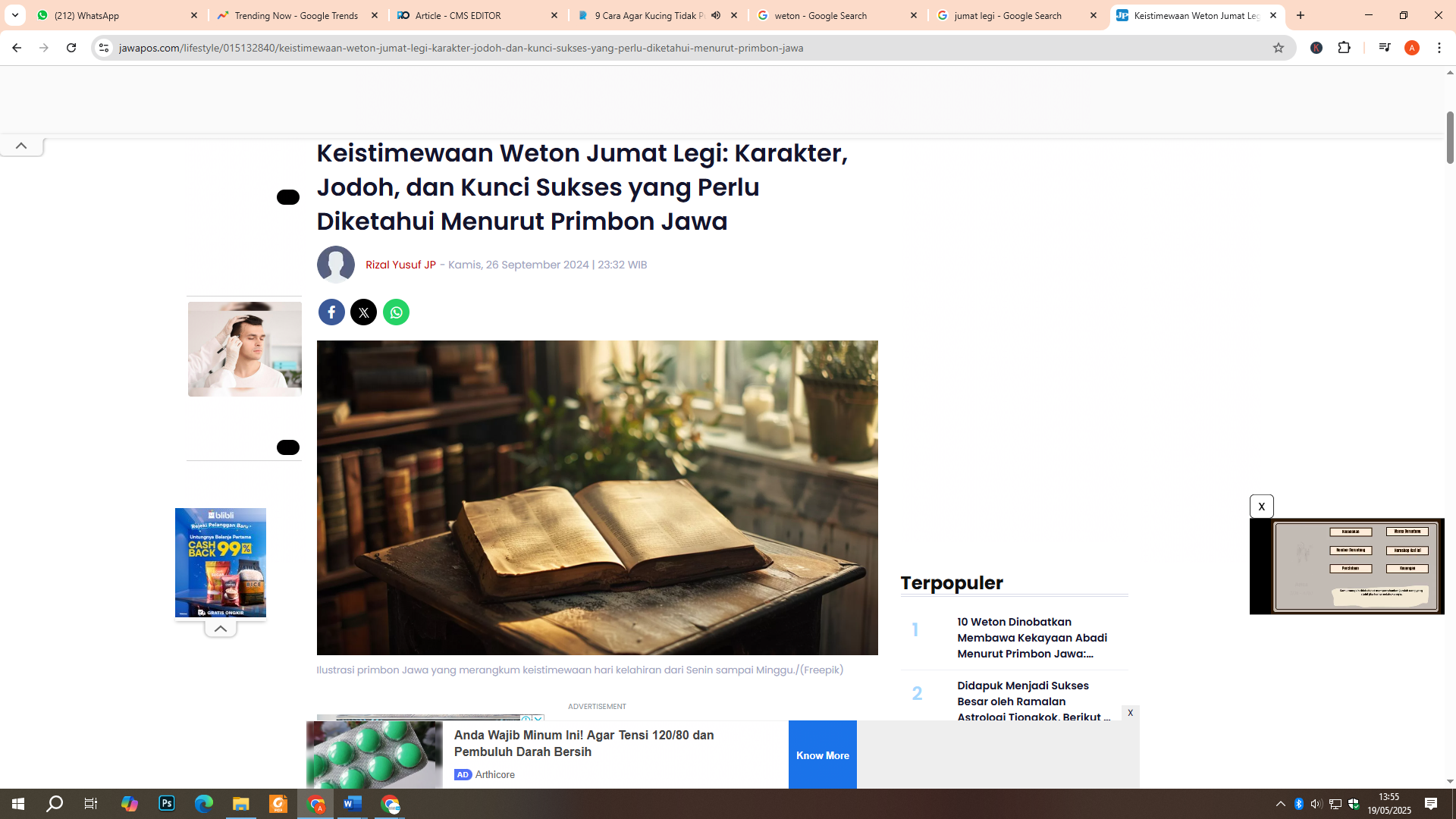 Ilustrasi weton primbon jawa