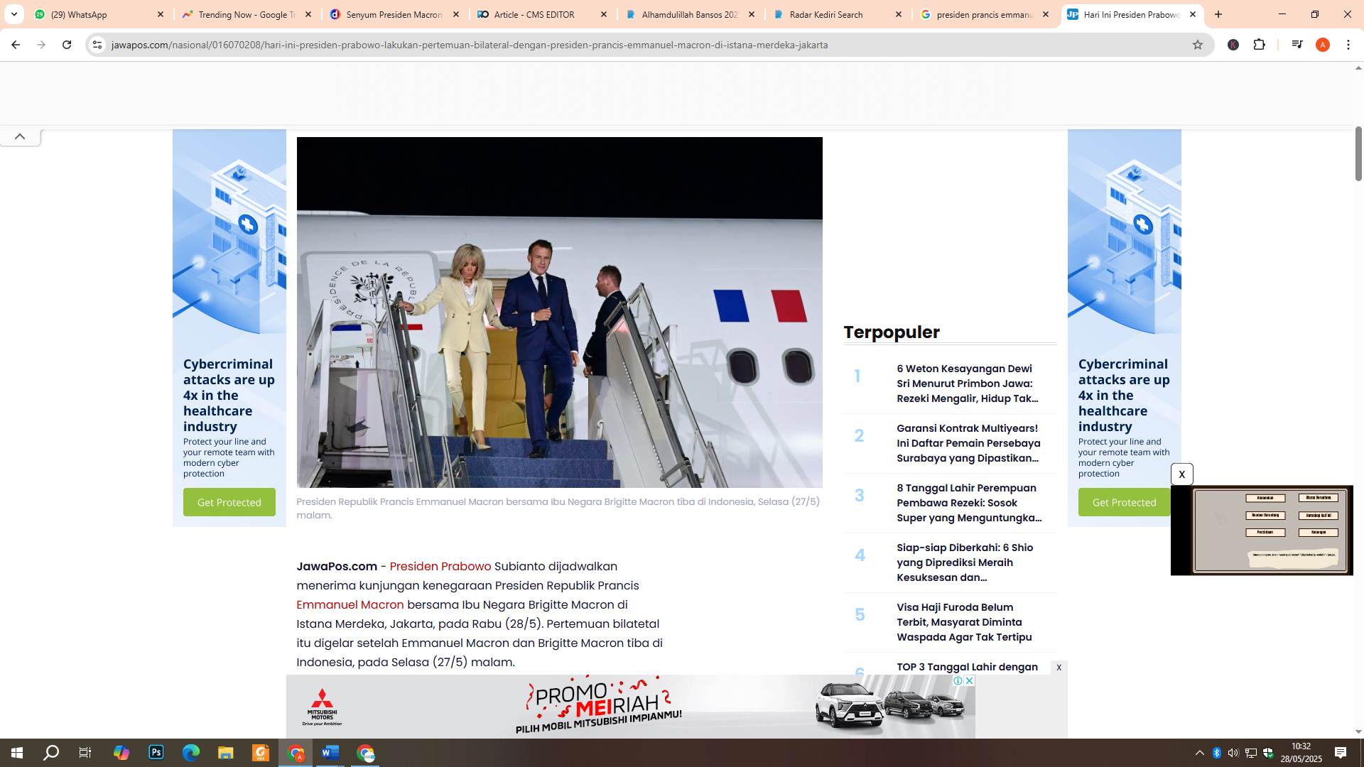 Presiden Prancis tiba di RI