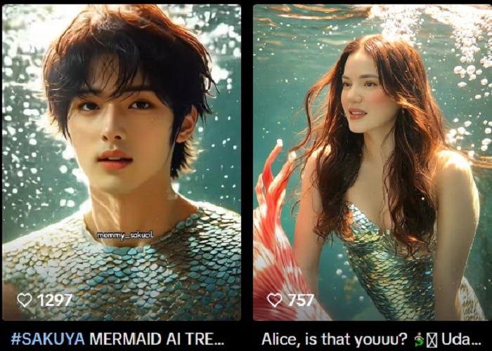 Demam Mermaid AI! Netizen Berubah Jadi Putri Duyung Viral di TikTok