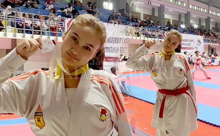Diva Larasati, 20, atlet Cabor Karate dari Kabupaten Kediri.