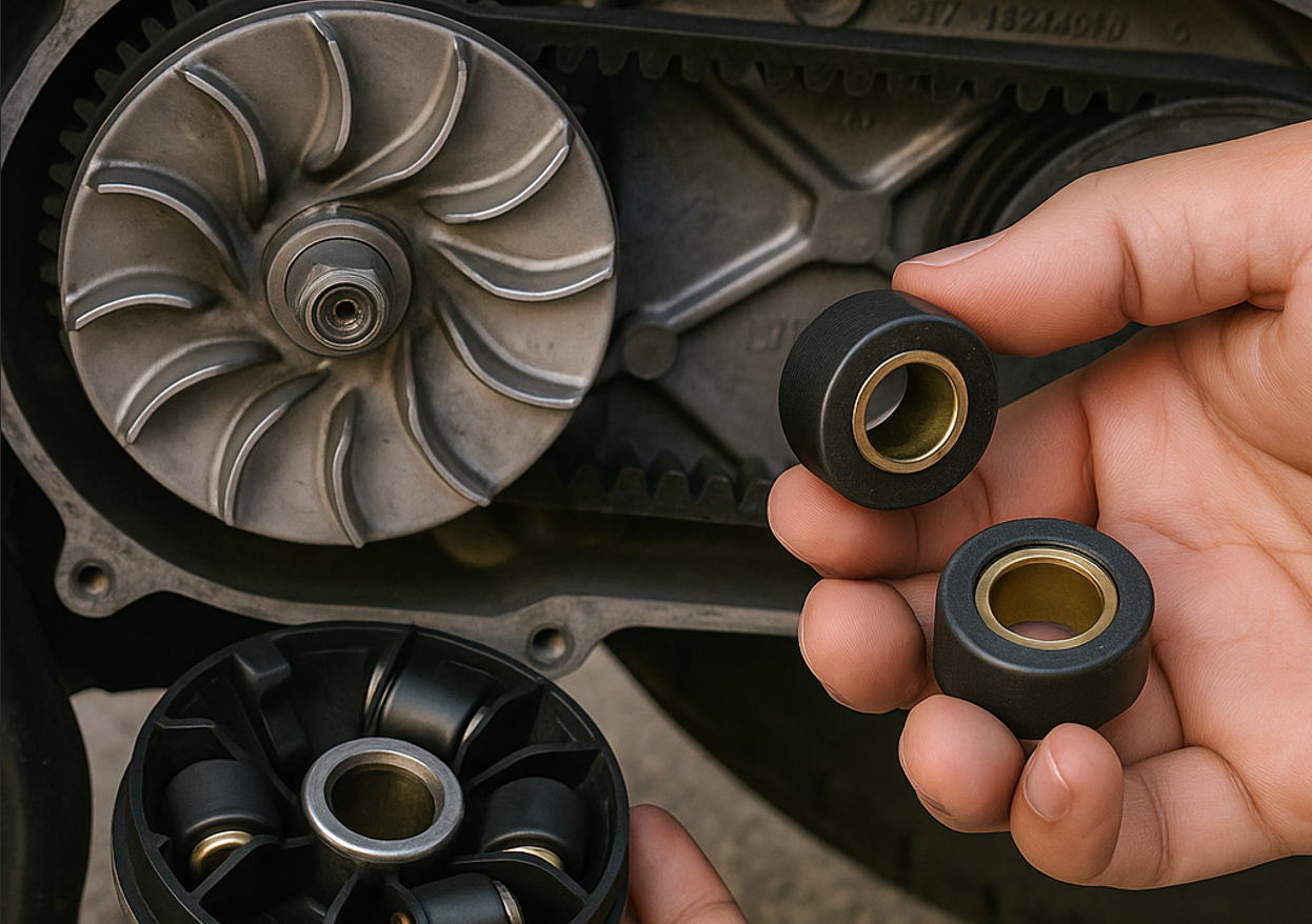 Ganti roller CVT bisa bikin tarikan motor enteng atau malah boros? Simak penjelasan ringan tapi teknis soal fungsi roller, efek ubah ukuran, dan tips modif aman!