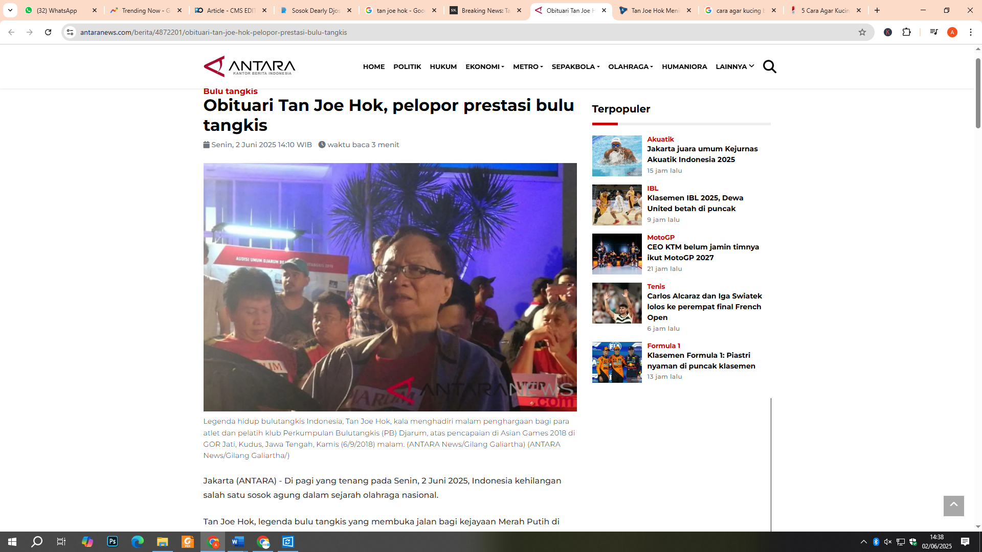 Tan Joe Hok meninggal dunia