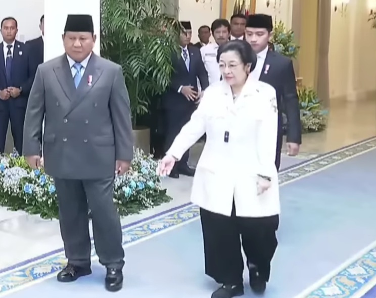 Prabowo dan Megawati saat peringatan hari lahir Pancasila