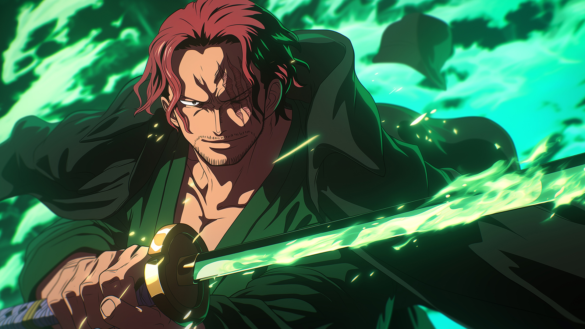 Akagami no Shanks, salah satu non-user buah iblis yang super kuat.