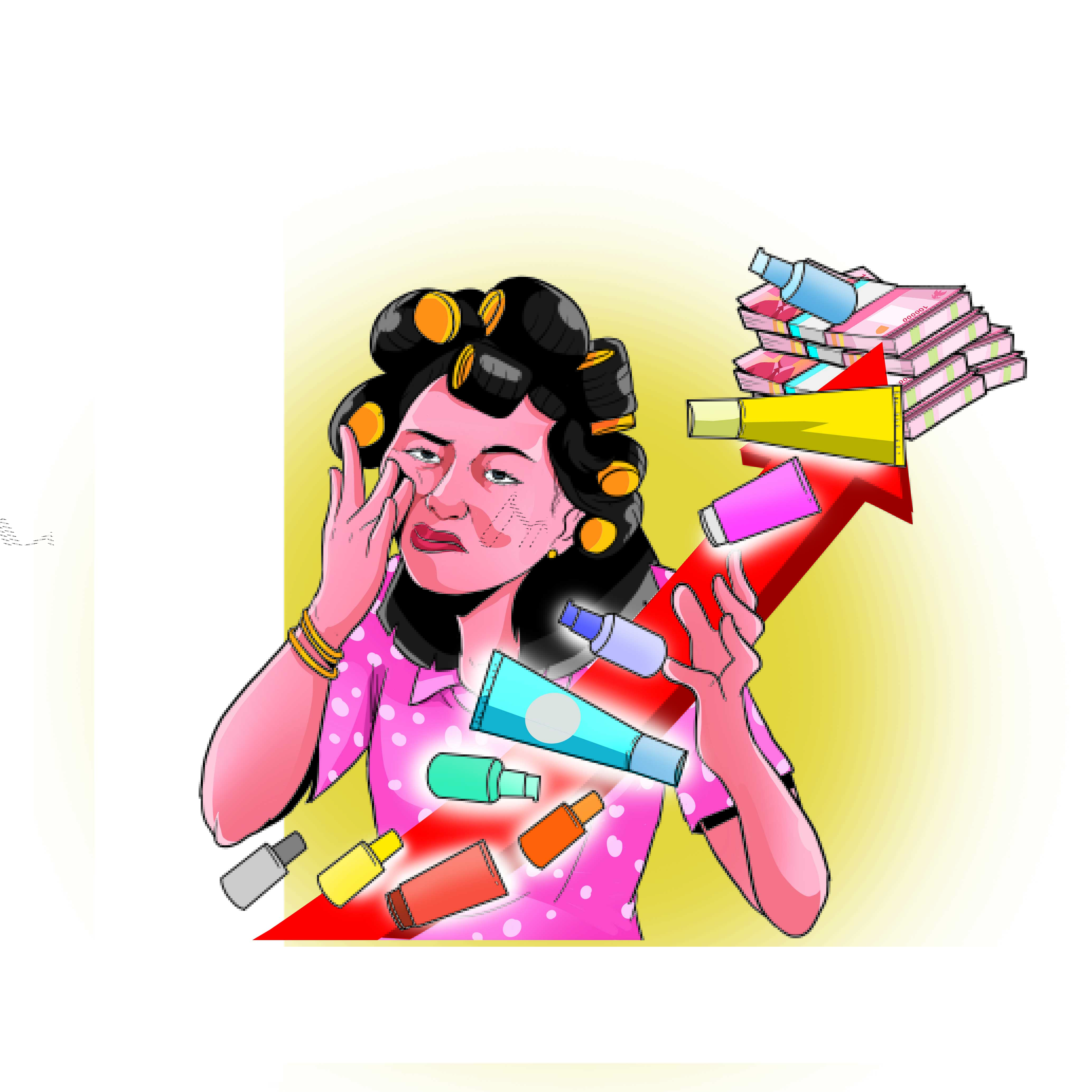Ilustrasi Wanita yang terkena masalah karena rasa ingin cantik